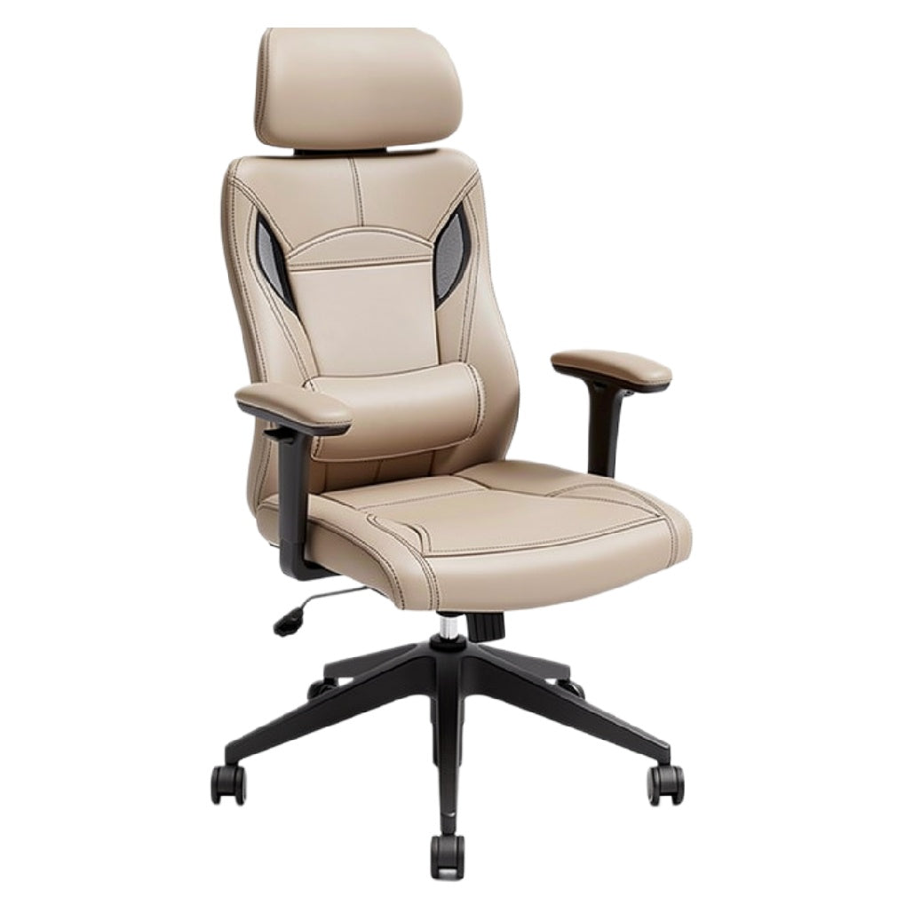 Ergonomische bureaustoel met leer en verstelbare rugleuning