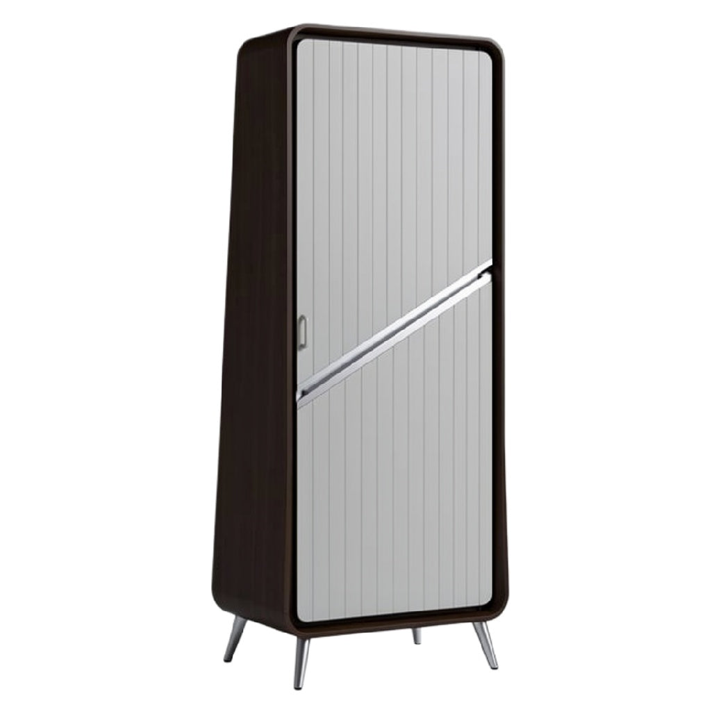 Moderne kast met glanzende spiegeldeur en minimalistisch ontwerp